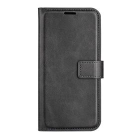 Casecentive - Cover a portafoglio in pelle per iPhone 15 Plus - Nero