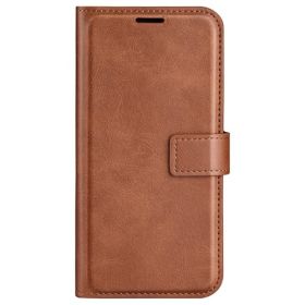 Casecentive - Cover a portafoglio in pelle per iPhone 16 Pro - Marrone chiaro