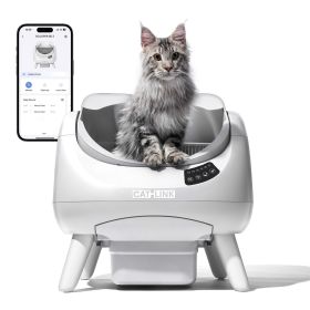 CATLINK Open X – Open Top Bac à Litière Automatique Autonettoyante Bianca