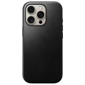 Nomad - Custodia in Pelle Modern per iPhone 16 Pro - Black Horween