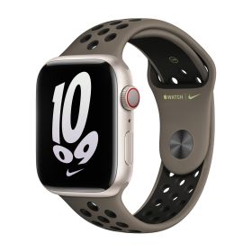 Apple - Nike Sport Band per Apple Watch 42mm / 44mm / 45mm / 49mm - Olive Grey / Black