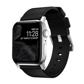 Nomad - Active Leather Band Pro per Apple Watch 42mm / 44mm / 45mm - Connettore Argento