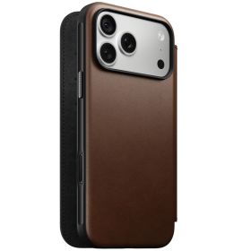 Nomad Modern Camino Custodia Folio in Pelle iPhone 18 Pro Marrone