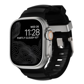 Nomad Rocky Point Band Apple Watch (Ultra) 42 mm / 44 mm / 45 mm / 46 mm / 49 mm Nero carbone Connettore Naturale