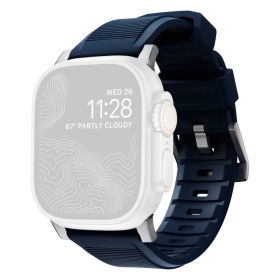 Nomad Rugged - Cinturino Sportivo per Apple Watch 42mm / 44mm / 45mm / 49mm - Blu Atlantico / Argento