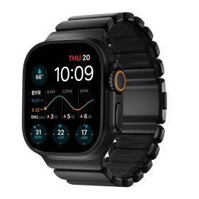 Nomad Stratos Cinturino in Titanio Apple Watch 44/45/46/49 mm Nero