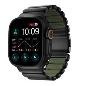 Nomad Stratos Cinturino in Titanio Apple Watch 44/45/46/49 mm Nero/Forest