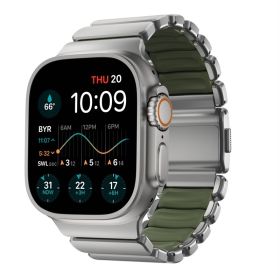 Nomad Stratos Cinturino in Titanio Apple Watch 44/45/46/49 mm Naturale/Forest