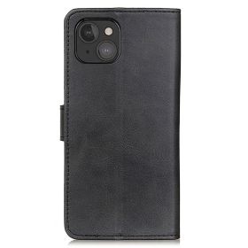 Casecentive - Cover a portafoglio in pelle con chiusura a scatto per iPhone 13 Mini - Nero