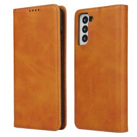 Casecentive Leren Wallet Luxe - Cover Samsung Galaxy S21 Plus - Marrone chiaro