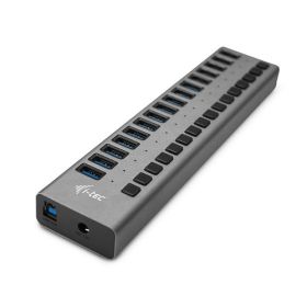 I-TEC - Hub di ricarica USB 3.0 a 16 porte con alimentatore 90W - Grigio