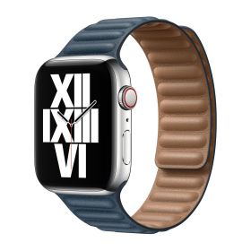 Apple Leather Link - Cinturino in pelle Apple Watch 38mm / 40mm / 41mm - Large - Baltic Blue