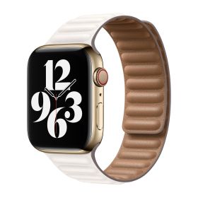 Apple Leather Link - Cinturino in pelle Apple Watch 38mm / 40mm / 41mm - M/L - Chalk