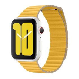 Apple Loop - Cinturino a maglie in pelle per Apple Watch - 42mm / 44mm / 45mm / 49mm - Meyer Lemon