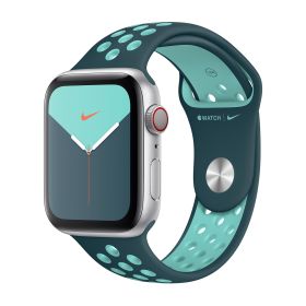 Apple Nike Sport Band - Cinturino per Apple Watch 42mm / 44mm / 45mm / 49mm - Midnight Turquoise / Aurora Green
