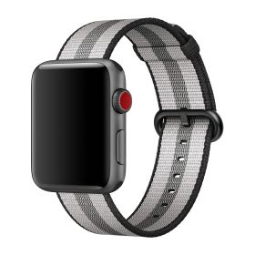 Apple Woven Nylon - Cinturino per Apple Watch 42mm / 44mm / 45mm / 49mm - Black Stripe