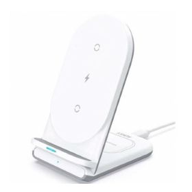 Aukey - Stand di ricarica wireless 2 in 1 - Bianco