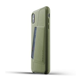 Mujjo - Cover portacarte in pelle per iPhone XS Max - Verde