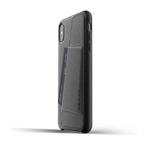 Mujjo Leather Wallet Case iPhone XS Max zwart