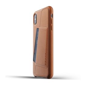Mujjo - Cover portacarte in pelle per iPhone XS Max - Marrone