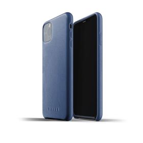Mujjo - Custodia in Pelle per iPhone 11 Pro Max - Blu