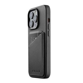 Mujjo - Custodia in Pelle per iPhone 14 Pro - Nero