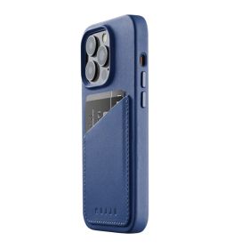 Mujjo - Custodia in Pelle per iPhone 14 Pro - Blu