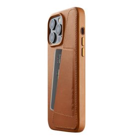 Mujjo - Custodia in Pelle Portafoglio per iPhone 14 Pro Max - Marrone