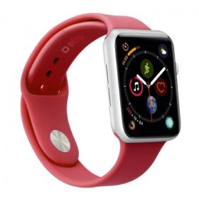 SBS - Cinturino in Silicone Apple Watch Medio/Grande 42mm / 44mm / 45mm / 49mm - Rosso