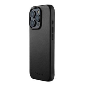 Mujjo - Cover in pelle con MagSafe per iPhone 16 Pro - Nero
