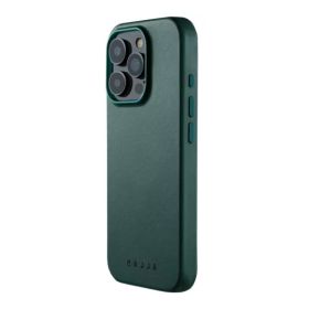 Mujjo - Cover in pelle per iPhone 16 Pro Max - Livid green