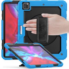 Casecentive Handstrap Pro - Case con impugnatura per iPad Pro 12.9" 2022 / 2021 / 2020 / 2018 - Blu