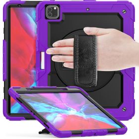 Casecentive Handstrap Pro - Case con impugnatura per iPad Pro 12.9" 2022 / 2021 / 2020 / 2018 - Viola