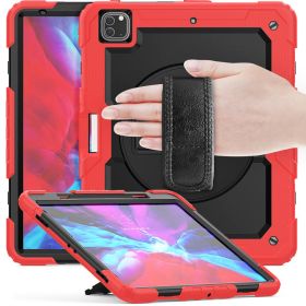 Casecentive Handstrap Pro - Case con impugnatura per iPad Pro 12.9" 2022 / 2021 / 2020 / 2018 - Rosso