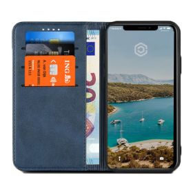 Casecentive Leren Wallet - Cover iPhone XS - Blu
