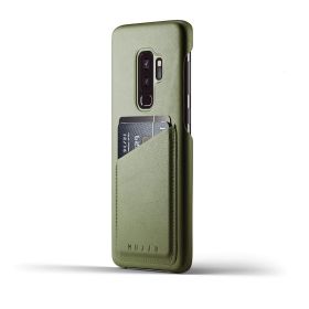 Mujjo - Custodia in Pelle con Portafoglio per Galaxy S9 Plus - Verde