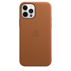 Apple Leather MagSafe Case iPhone 12 / 12 Pro Saddle Brown