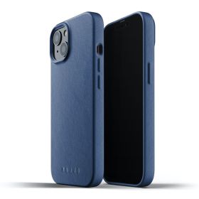 Mujjo - Custodia in Pelle per iPhone 13 - Blu