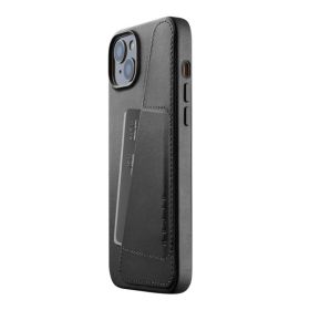  Mujjo - Custodia Portafoglio in Pelle per iPhone 14 / 15 Plus - Nero