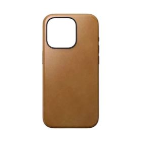 Nomad - Cover in pelle Modern Leather Magsafe per iPhone 15 Plus - Marrone chiaro