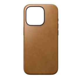 Nomad - Cover in pelle Modern Leather Magsafe per iPhone 15 - Marrone chiaro
