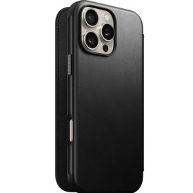 Nomad - Cover in pelle Modern Leather Folio per iPhone 16 Pro Max - Nero