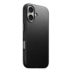 Nomad - Cover in pelle Modern Leather per iPhone 16 - Nero