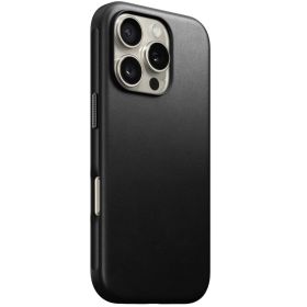 Nomad - Cover in pelle Modern Leather per iPhone 16 Pro - Nero