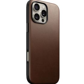 Nomad - Cover in pelle Modern Leather per iPhone 16 Pro Max - Marrone
