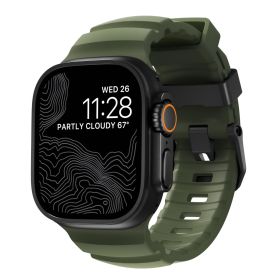 Nomad Rocky Point - Cinturino Apple Watch 42mm / 44mm / 45mm / 49mm Forest Connector Nero