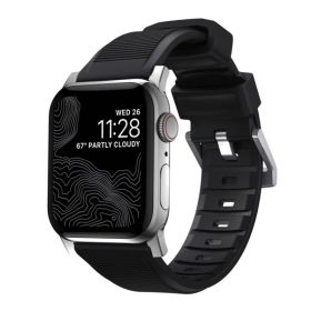 Nomad Rugged - Cinturino Sportivo per Apple Watch 42mm / 44mm / 45mm / 49mm - Nero / Argento