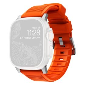 Nomad Rugged - Cinturino Sportivo per Apple Watch 42mm / 44mm / 45mm / 49mm - Arancia / Argento
