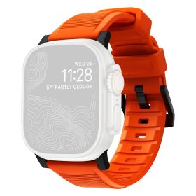 Nomad Rugged - Cinturino Sportivo per Apple Watch 42mm / 44mm / 45mm / 49mm - Arancia / Nero