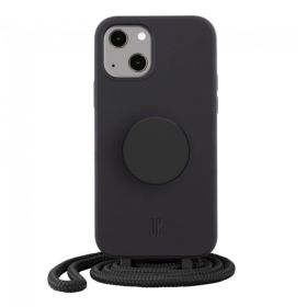 PopSockets - Cover con cordoncino PopGrip per iPhone 14 Plus - Nero
